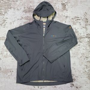 Merrell XL Whisper Rain Jacket Gray Hooded Waterproof Lightweight EUC